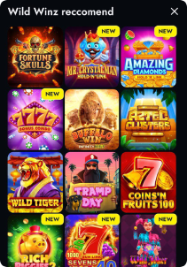 WildWinz Casino Mob Screen slots games