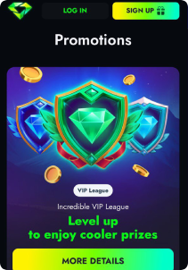 WildWinz Casino Mob Screen promotions