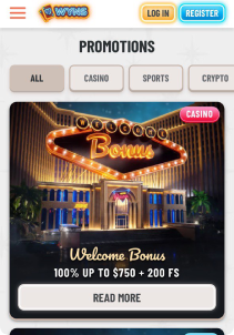 Wyns Casino Mob Screen ppromotions