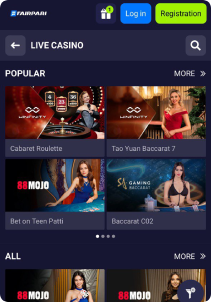 Fairpari Mob Screen live games