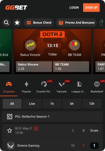 GGBet Casino Mob Screen main page