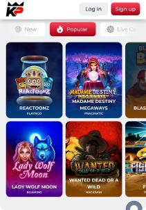 KingPari Casino Mob Screen slots games