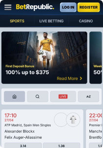 Betrepublic Casino Mob Screen sports games