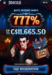 Dracula Casino Mob Screen main page