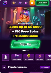 Slotrave Casino Mob Screen main page