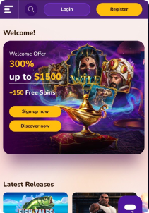 WildSultan Casino Mob Screen main page