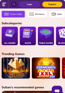 WildSultan Casino Mob Screen slots games