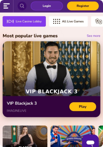 WildSultan Casino Mob Screen live games