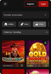 Chipstars.bet Casino Mob Screen slots games