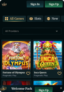 FairCrown Casino Mob Screen slots games