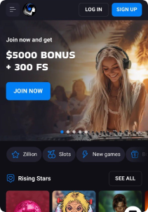 LuckyVibe Casino Mob Screen main page