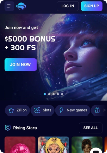 Spinjo Casino Mob Screen main page