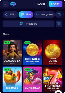Spinjo Casino Mob Screen slots games