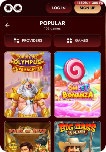 LoonieGold casino screen2 slots games