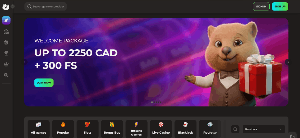 oliver casino screen