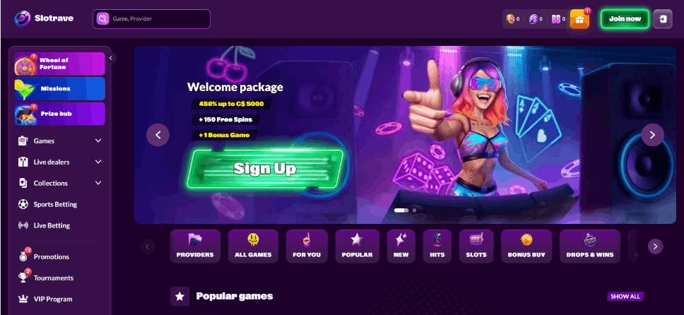 slotrave casino screen