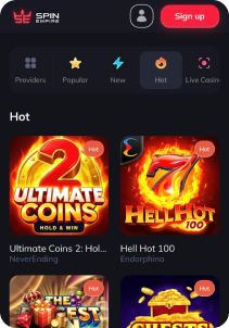 SpinEmpire casino screen2 slots games