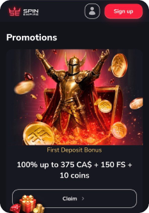 SpinEmpire casino screen4 promotions