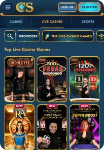 Casea casino screen2 live games