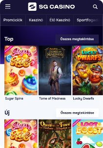 SG Casino mobile screen slots games