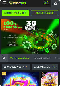 Weltbet casino mobile screen welcome pack