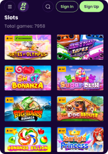 Ready Casino mobile screen slots games