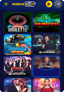 BubblesBet casino mobile screen live games