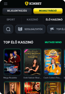 Kinbet Casino mobile screen live games