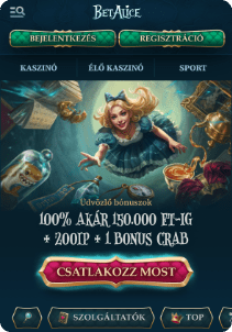 BetAlice Casino mobile screen welcome bonus