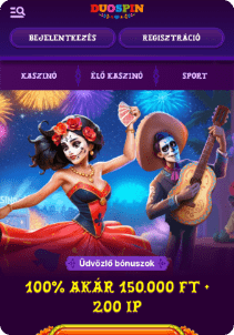 DuoSpin Casino mobile screen welcome bonus