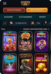 MonsterWin Casino mobile screen slots games