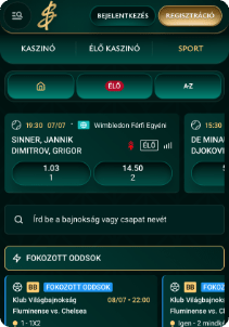 Cashed Casino mobile screen sports