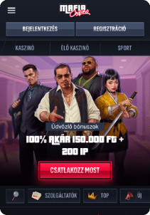 Mafia Casino mobile screen welcome bonus