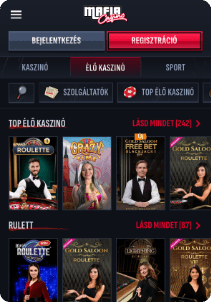Mafia Casino mobile screen live casino