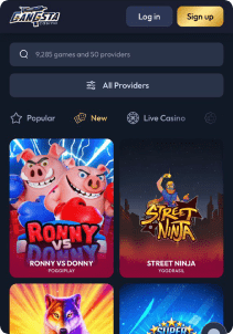 GanGsta Casino mobile screen slots games