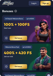 GanGsta Casino mobile screen promotions bonus