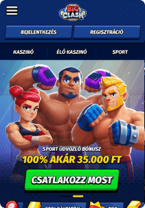BiGClash Casino mobile screen welcome bonus