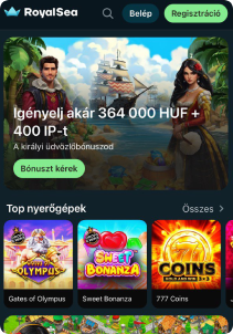 RoyalSea Casino mobile screen mane page