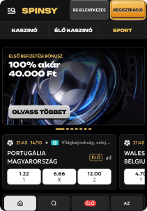 Spinsy Casino mobile screen promotions