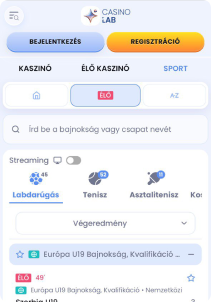Casinolab Casino mobile screen sports