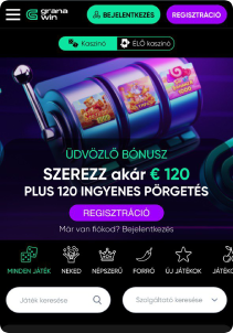 Granawin Casino mobile screen mane page