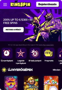 KingSpin Casino mobile screen mane page