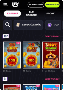 Lunubet Casino mobile screen slots games