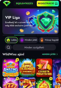 WildWinz Casino mobile screen main pane
