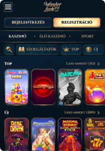 Wonderluck Casino mobile screen slots games
