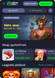 FridayRoll Casino mobile screen main pane