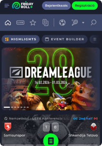 FridayRoll Casino mobile screen sports