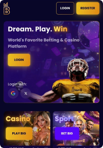 BiggerZ Casino mobile screen main pane