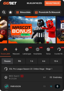 GGBet Casino mobile screen sports games