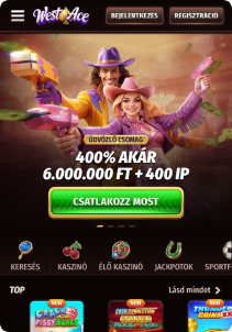 Westace Casino mobile screen main pane